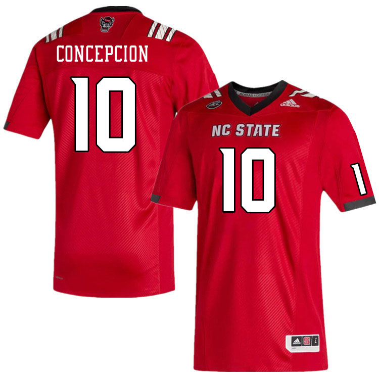 Men #10 Kevin Concepcion NC State Wolfpack College Football Jerseys Stitched Sale-Red - Click Image to Close